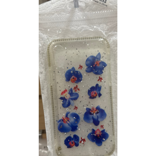 Clear W/ Blue Flowers Iphone X/XS