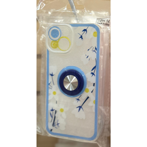 Clear W/Blue Flowers Iphone 14