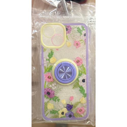 Clear W/ Purple Flowers Iphone 14