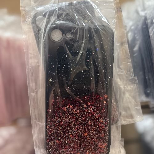 Glittery Black Red - Iphone 7/8/SE